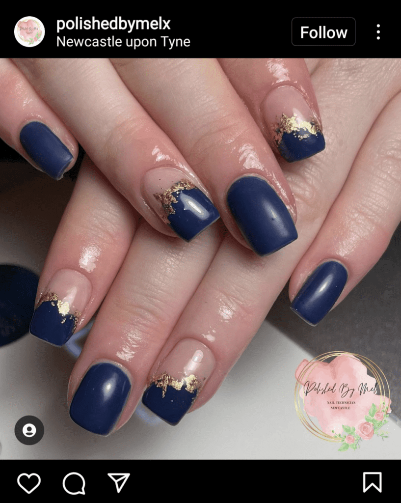 Gold Leaf and Navy Blue