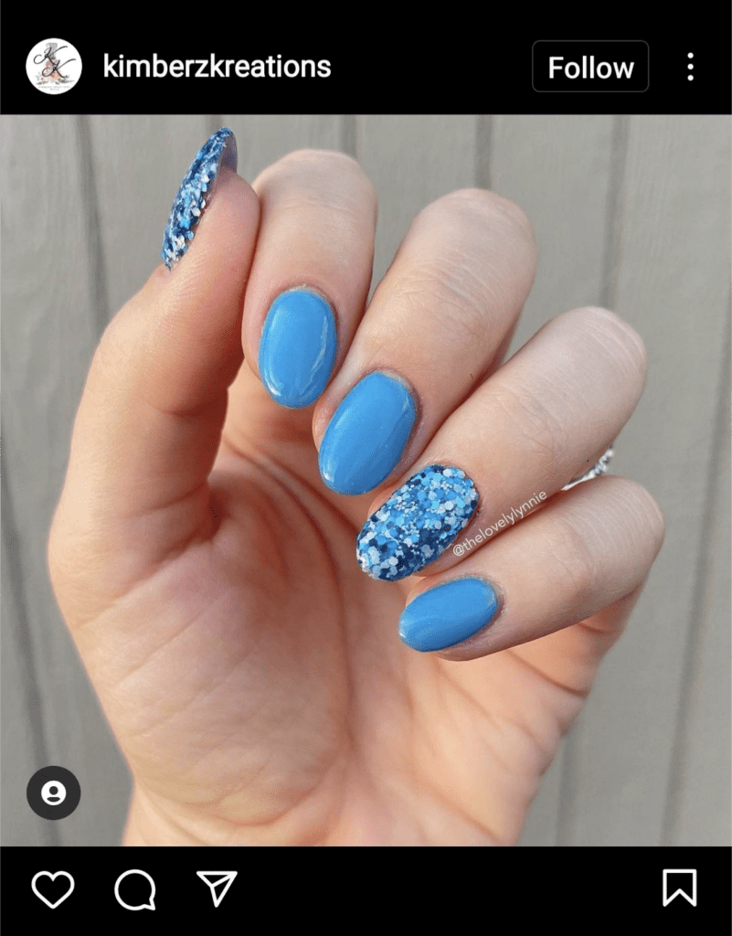 Glitter Blue Nails