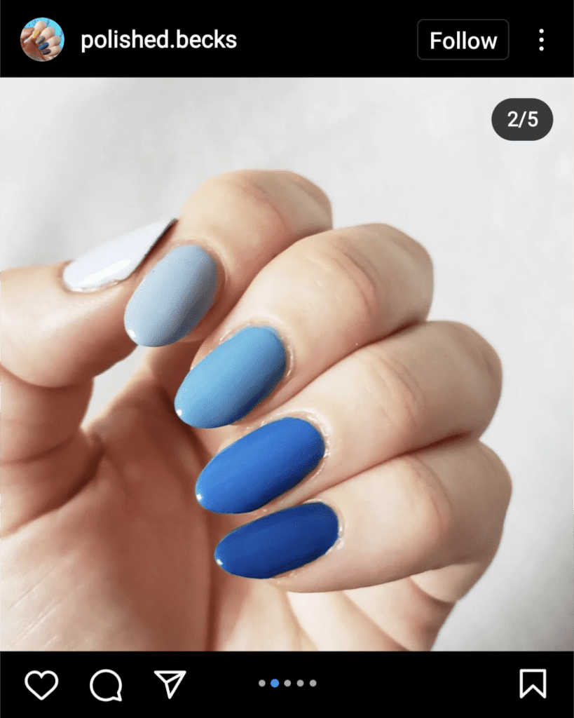 Mix Different Shades Blue Nails