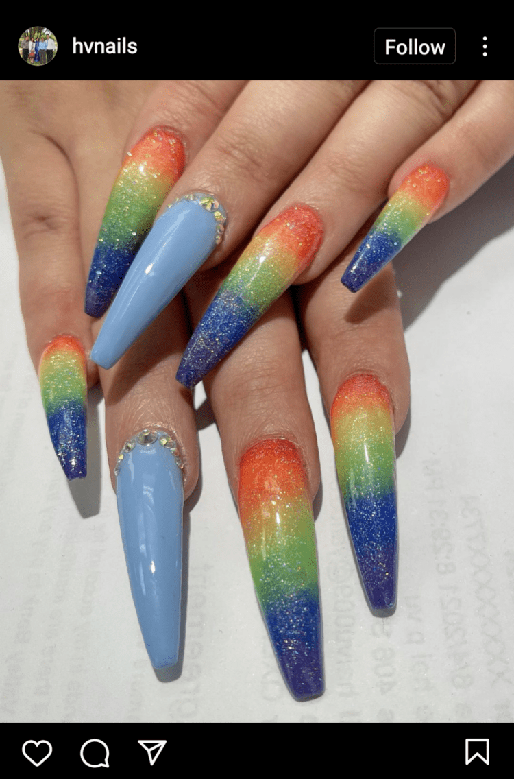 Rainbow Ombre hvnails