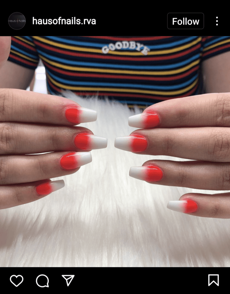 French Tip Red Ombre