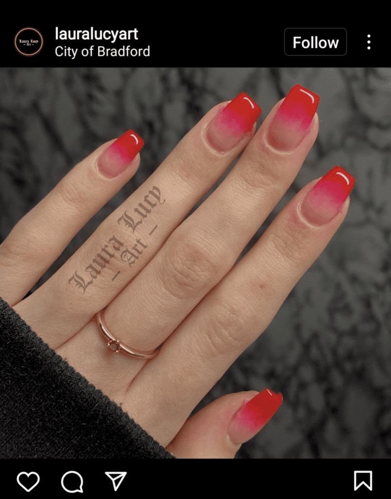 Red Ombre to Nude