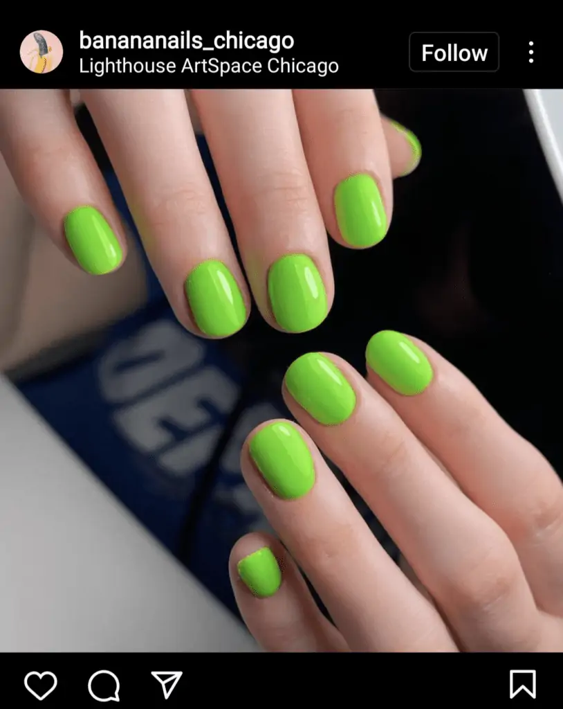 neon lime green nail polish