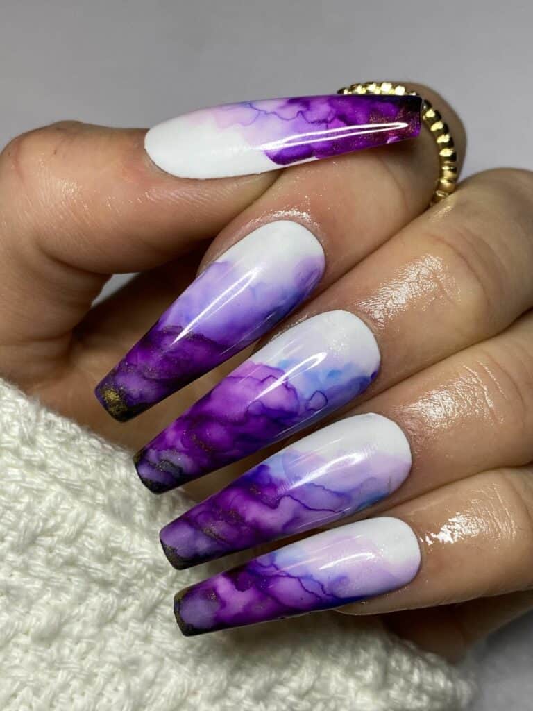 cute purple nails designs