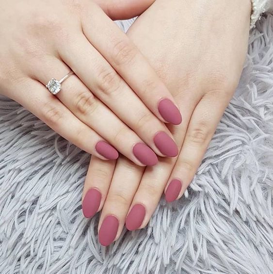 Simple Pink Blush Autumn Nails