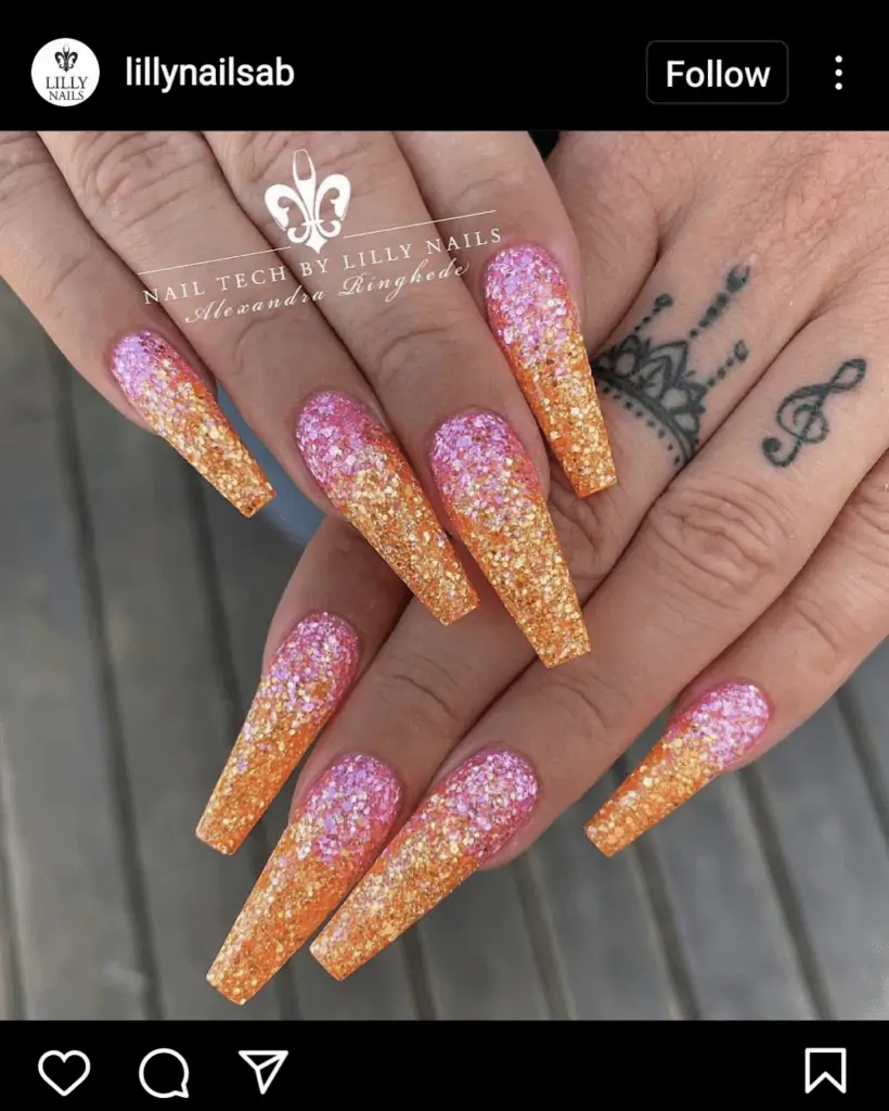 Two Colors Glitter Ombre