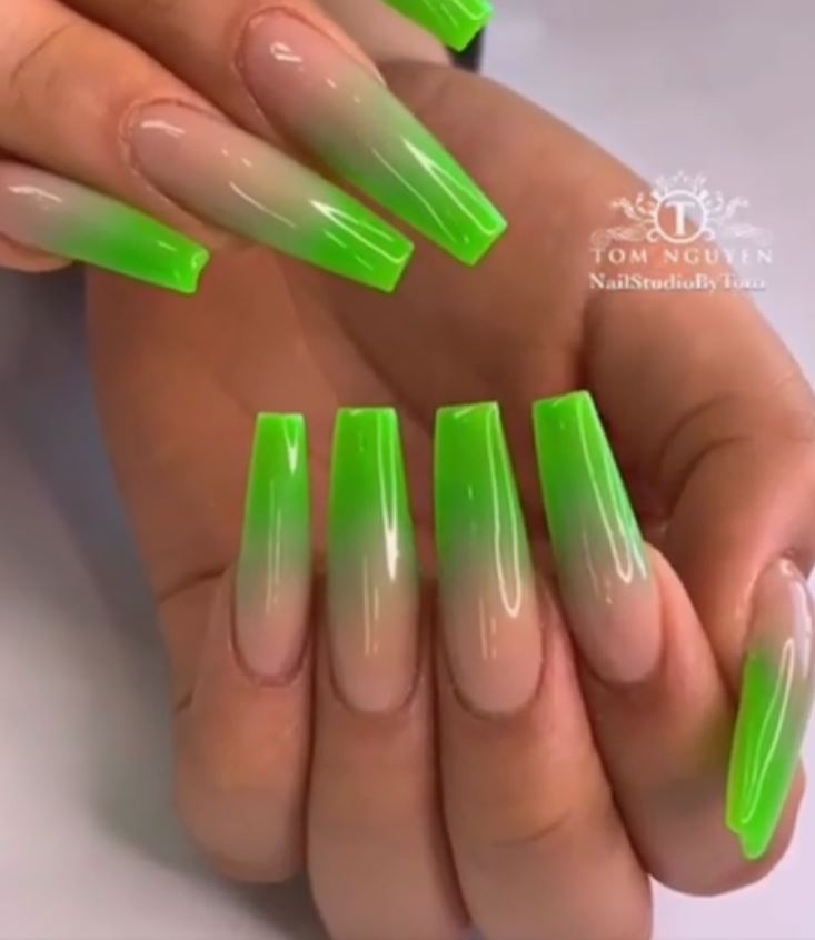 Lime Green Ombre Nail Design