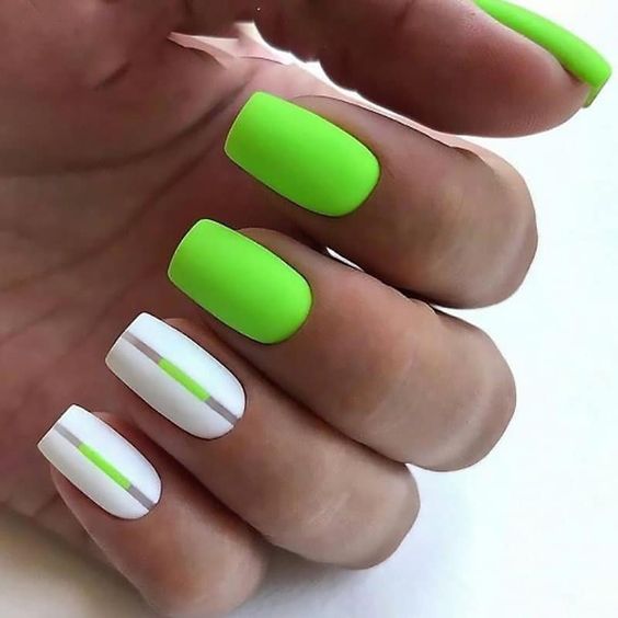 Neon Lime Green Matte Nail Design Lime Green Nails Inspiration and Ideas