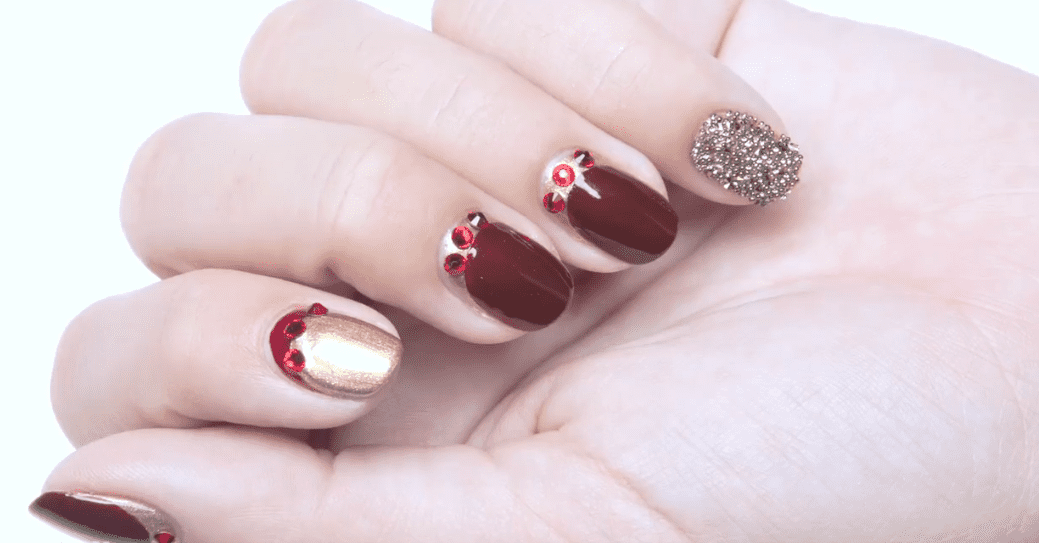 Red And Gold Nails Inspiration And Ideas Bring Out Your Inner Goddess With These Red Nail Ideas Nail Aesthetic