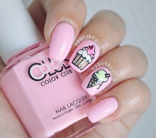 Delicate Love Birthday Nail Art