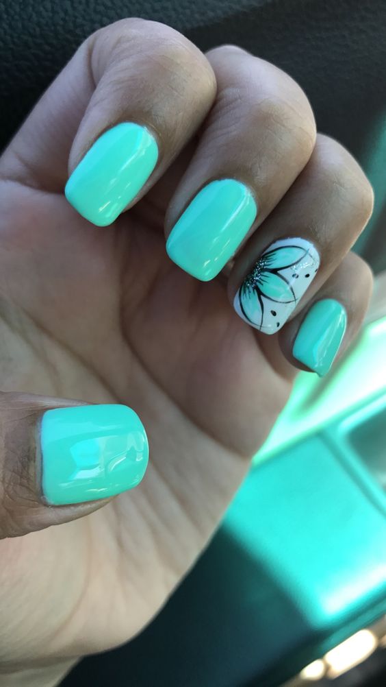 Teal Nails Inspiration and Ideas Get Your Nails Summer Ready Nail