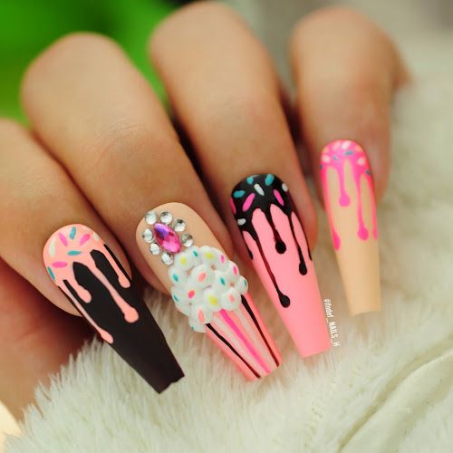 Sugar Dripping Birthday Nail Art