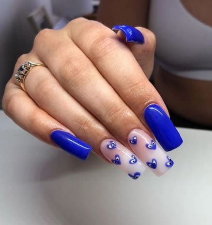 Comme Des Garçons Blue Acrylic Nails