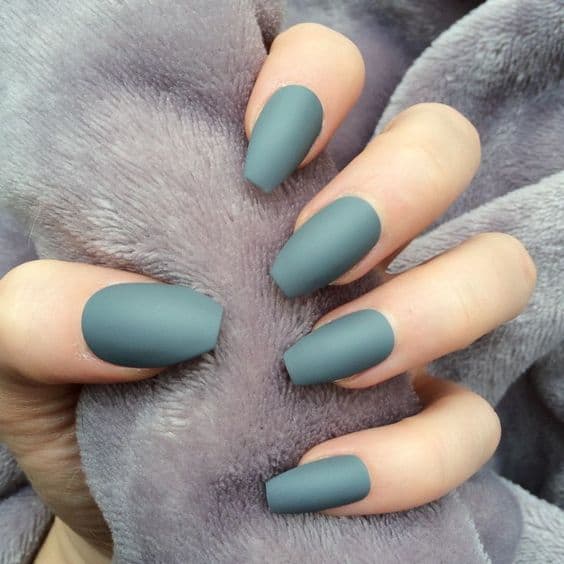 Pastel Teal Matte Nails