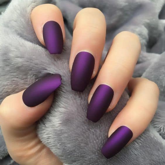 Purple Matte Nails