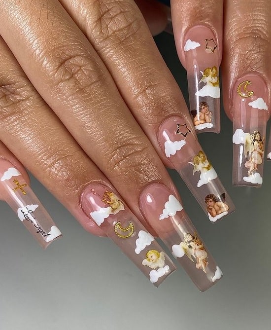 Clear Angel Nails