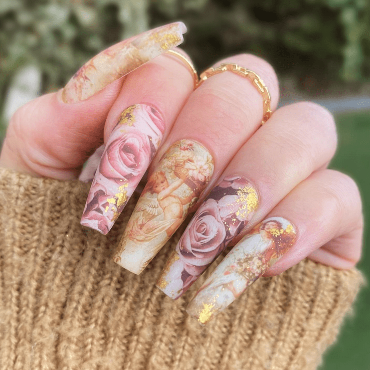 Rose Angelic Nail Design