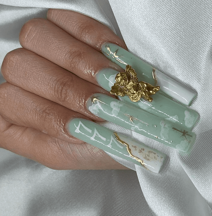 Seafoam Green Nails Angelic Nails Inspiration and Ideas